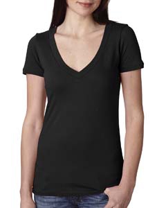 Next Level N3540 Ladies&#39; Deep V-Neck Tee