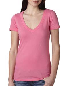 Next Level N3540 Ladies&#39; Deep V-Neck Tee