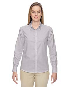 North End 77043 Ladies&#39; Paramount Wrinkle-Resistant Cotton Blend Twill Checkered Shirt