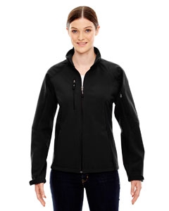 North End 78077 Ladies&#39; Compass Colorblock Three-Layer Fleece Bonded Soft Shell Jacket