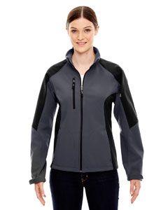 North End 78077 Ladies&#39; Compass Colorblock Three-Layer Fleece Bonded Soft Shell Jacket