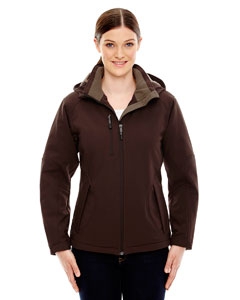 North End 78080 Ladies&#39; Glacier Insulated Three-Layer Fleece Bonded Soft Shell Jacket with Detachable Hood