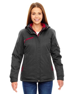 North End 78209 Ladies&#39; Rivet Textured Twill Insulated Jacket