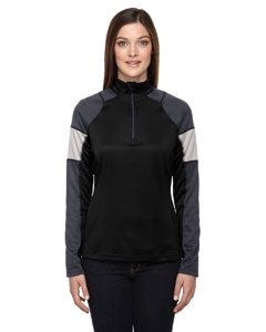 North End 78214 Ladies&#39; Quick Performance Interlock Half-Zip Top