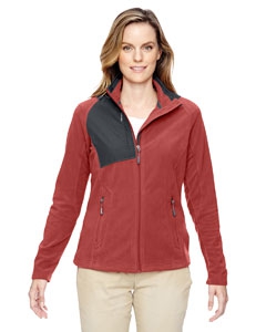 North End 78215 Ladies&#39; Excursion Trail Fabric-Block Fleece Jacket