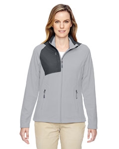 North End 78215 Ladies&#39; Excursion Trail Fabric-Block Fleece Jacket