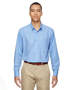 North End 87044 Men&#39;s Align Wrinkle-Resistant Cotton Blend Dobby Vertical Striped Shirt