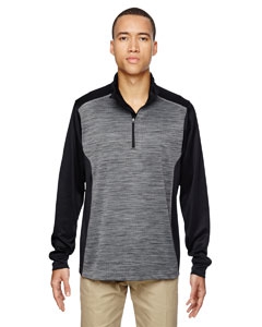 North End 88204 Men&#39;s Conquer Performance M&#233;lange Interlock Half-Zip Top