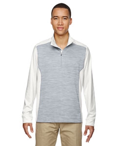 North End 88204 Men&#39;s Conquer Performance M&#233;lange Interlock Half-Zip Top