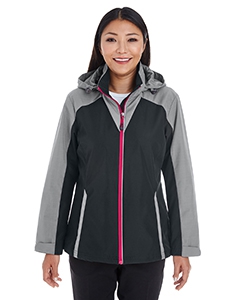 North End NE700W Ladies&#39; Embark Interactive Colorblock Shell with Reflective Printed Panels