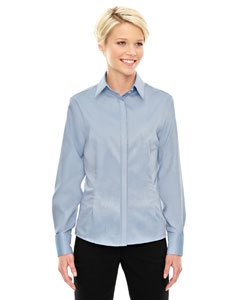 North End Sport Blue 78689 Ladies&#39; Refine Wrinkle-Free Two-Ply 80&#39;s Cotton Royal Oxford Dobby Taped Shirt