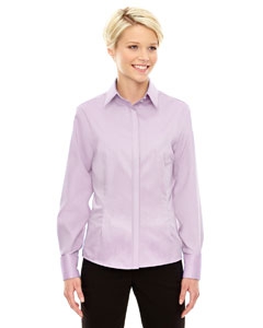 North End Sport Blue 78689 Ladies&#39; Refine Wrinkle-Free Two-Ply 80&#39;s Cotton Royal Oxford Dobby Taped Shirt