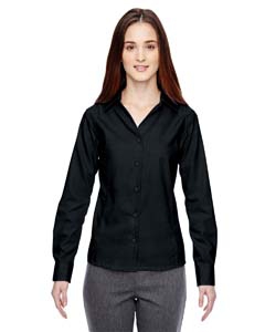 North End Sport Blue 78690 Ladies&#39; Precise Wrinkle-Free Two-Ply 80&#39;s Cotton Dobby Taped Shirt