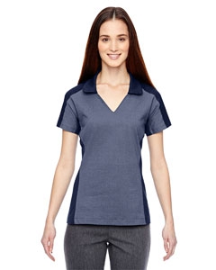 North End Sport Blue 78692 Ladies&#39; Merge Cotton Blend M&#233;lange Polo