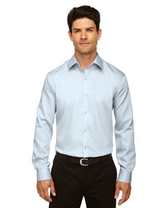 North End Sport Blue 88673 Men&#39;s Boulevard Wrinkle-Free Two-Ply 80&#39;s Cotton Dobby Taped Shirt with Oxford Twill