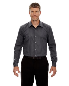 North End Sport Blue 88674 Men&#39;s Boardwalk Wrinkle-Free Two-Ply 80&#39;s Cotton Striped Tape Shirt