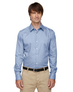 North End Sport Blue 88689 Men&#39;s Refine Wrinkle-Free Two-Ply 80&#39;s Cotton Royal Oxford Dobby Taped Shirt