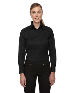 North End Sport Red 78646 Ladies&#39; Wrinkle-Free Two-Ply 80&#39;s Cotton Taped Stripe Jacquard Shirt