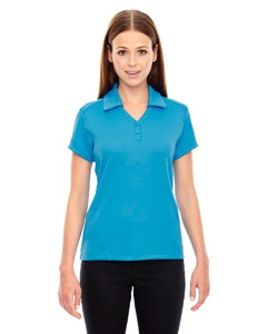 North End Sport Red 78803 Ladies&#39; Exhilarate Coffee Charcoal Performance Polo with Back Pocket