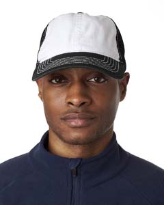 UltraClub 8114 Classic Cut Washed Brushed Cotton Twill Unconstructed Trucker Cap