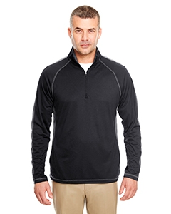 UltraClub 8398 Adult Cool & Dry Sport 1/4-Zip Pullover with Side & Sleeve Panels