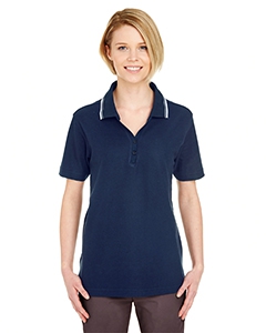 UltraClub 8546 Ladies&#39; Short-Sleeve Whisper Piqu&#233; Polo with Tipped Collar