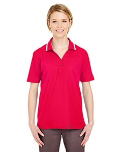 UltraClub 8546 Ladies&#39; Short-Sleeve Whisper Piqu&#233; Polo with Tipped Collar