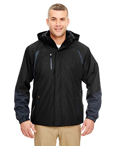 UltraClub 8939 Adult Color Block 3-in-1 Systems Hooded Jacket